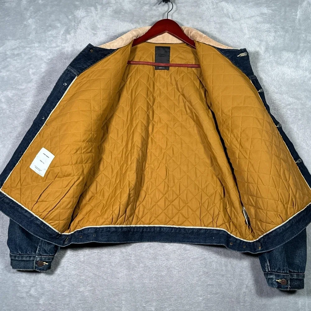 Citizens Of Humanity Denim Jacket Mens XL Blue Hopper Quilted Lined Corduroy